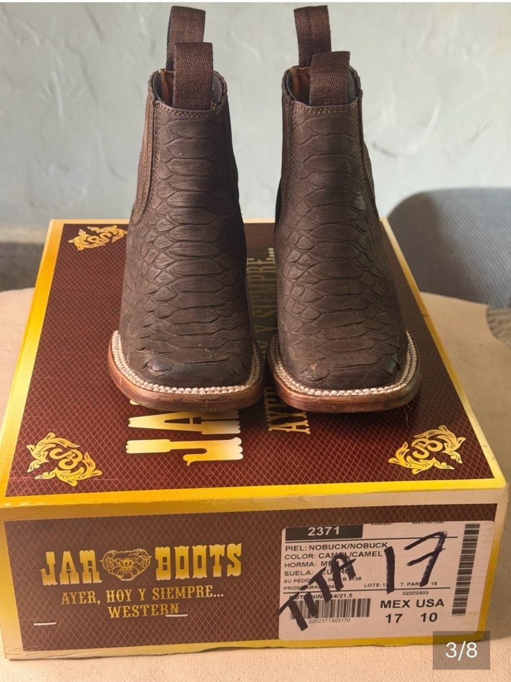 Boots Western Box Design - Brown & Gold kids